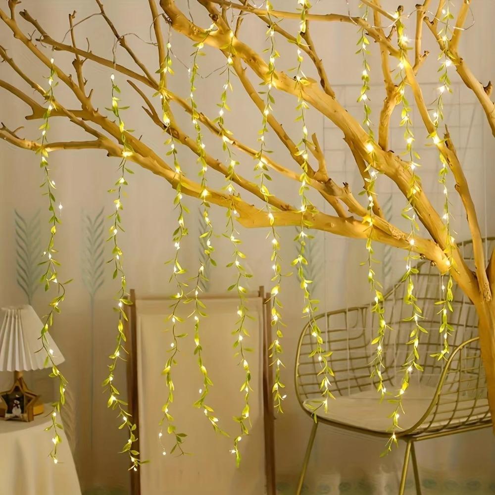 Battery Box Artificial Flowers String Imitation Leaf String Light Wedding Party Decoration