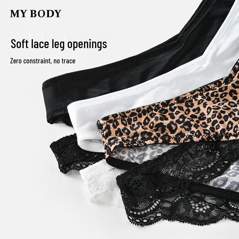 mybody Women's Leopard Print Lace Briefs
