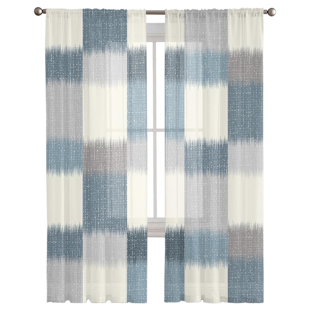 Youth Bedroom Sheer Curtains Modern Geometric Abstract Kitchen Study Curtains Living Room Holiday Decor Tulle Curtains