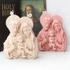 Large Jesus Family Candle Silicone Mold 3D Virgin Mary Family Silicone Mold DIY Gypsum Concrete Resin Mould Home Ecclesia Decor