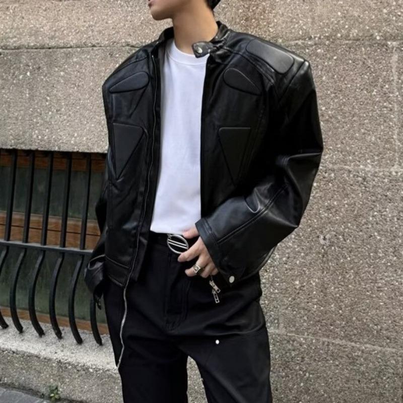 

Нишевый структурный дизайн, высококачественная мотоциклетная куртка, мужская весенне-осенняя куртка из американской кожи в стиле хай-стрит 2XL