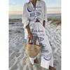 Ocean Style Hand-painted Sardine Lemon Print Shirt Wide-leg Pants Two-piece Set for Women Ocean Vacation Long-sleeved Trousers Suit