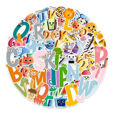 52 English Letters Learning Stickers Wall Cabinet Refrigerator Water Cup Decoration Stickers Waterproof