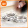 Huitan Luxury Silver Color Women Hoop Earrings Small Circle Dazzling CZ Delicate Female Party Earring Daily Wear Classic Jewelry
