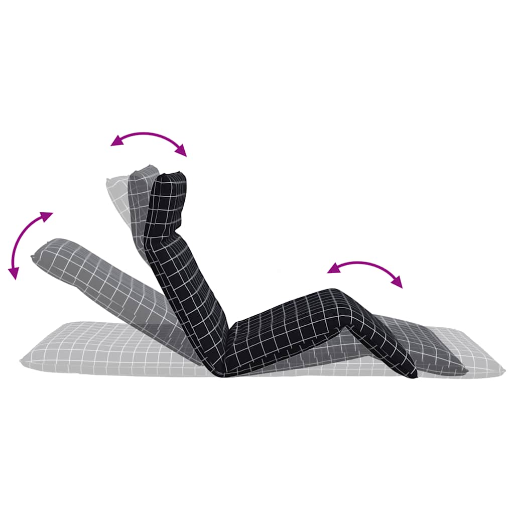 Folding Sun Lounger Black Checkered Pattern 175 x 54 x 8.5 cm