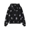 2026 Womens Vintage Star Print Zip Up Hoodie Loose Casual Sweatshirt Streetwear