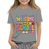 Children's Casual and Fashionable Round-Neck Printed Short-Sleeve Top for Back-to-School