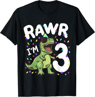 Trzy Rawr Mam 3 Lata Dinozaur T-Rex 3 Urodziny Chłopców Koszulka Ziemia Przed Czasem Pastelowi Dinozaurowi Przyjaciele Koszulka Camisas