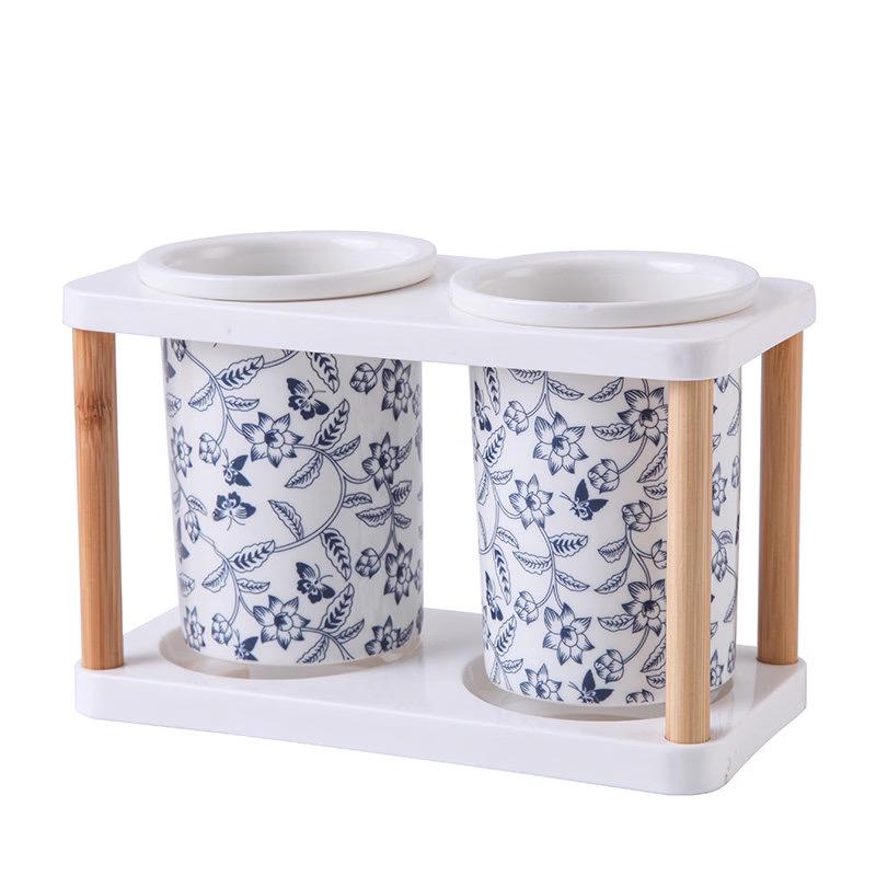 Ceramic Chopstick Holder & Utensil Drainer