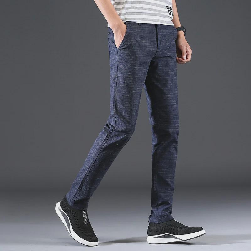 

Мужские приталенные клетчатые повседневные брюки - Высокое качество, слегка эластичные, стильные брюки для повседневной носки. 36 (180 lbs)