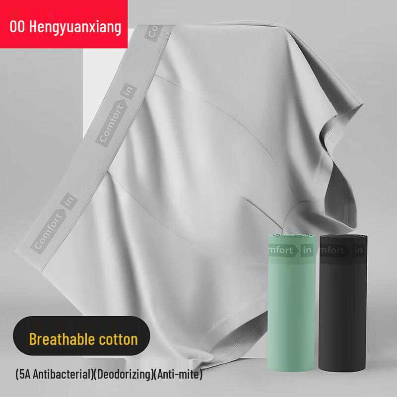 Men's Plus Size 5A Antibacterial Cotton Boxer Briefs