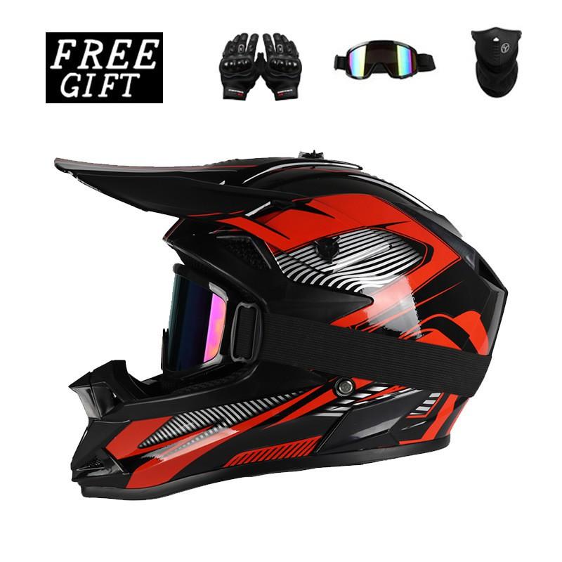 Off-Road Motorcycle Helmet 3-Piece Set Karting Mountain Biking ABS Safety Gear