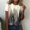 Summer Women's 3D Printed Crew Neck T-Shirt Fashion Versatile Trend Breathable Casual