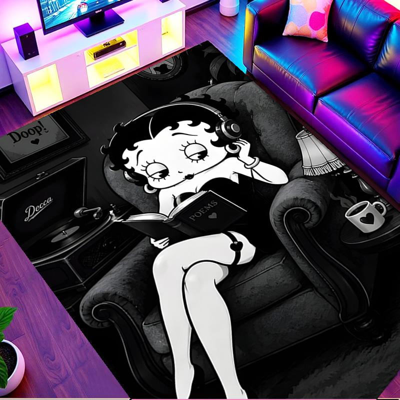 Betty Boop Print Rug, Washable Floor Carpet, For Entryway Dorm Laundry Room Office Study, Home Decor Birthday Christmas Gift