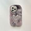 Autumn and winter plush love mobile phone case is suitable for Apple 16promax lens holder iPhone17pro fabric 17.