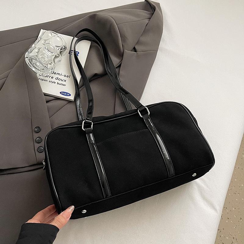 

Premium Feeling Suede Frosted Boston Tote Pillow Bag Bag Large Capacity Commuter Casual Solid Colour Shoulder Women s Bag