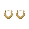 French Minimalist Personality Niche Jewelry Texture Design Titanium Steel Earrings Geometric Casual Wind V-Shaped Ear Buckle