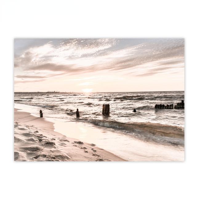 Beach Lake Scenery Canvas Painting Wall Art Pictures Posters Sunrise Sunset Reed Prints for Modern Home Interior Room Decor