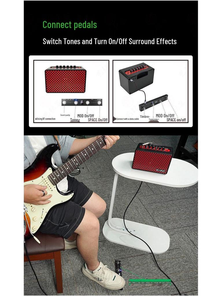 M-VAVE SP100 Bluetooth Portable Guitar Amplifier for Outdoor Performance & Recording
