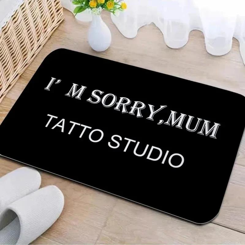 Tattoo Shop Mat Indoor Welcome Doormat Washable Living Room Bedroom Floormat Accessories Rug Non-slip Porch Entrance Carpet