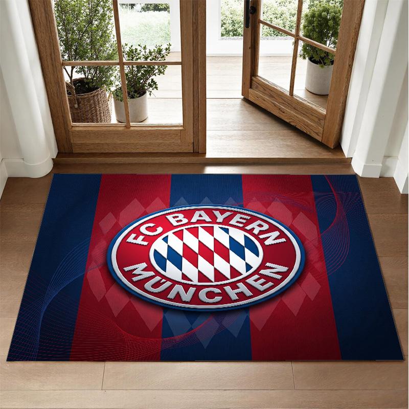 Bayern Munich Design Crystal Velvet Rug Soft Decorative Mat for Bedroom Entrance