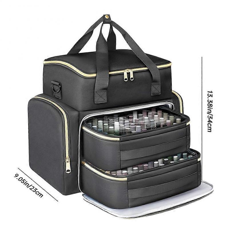 Nagellack-Organizer-Koffer Rucksack für 96 bis 100+ Flaschen(15ml/0,5 fl. oz.) UV-Nagellampe, Nagel-Organizer und Aufbewahrung