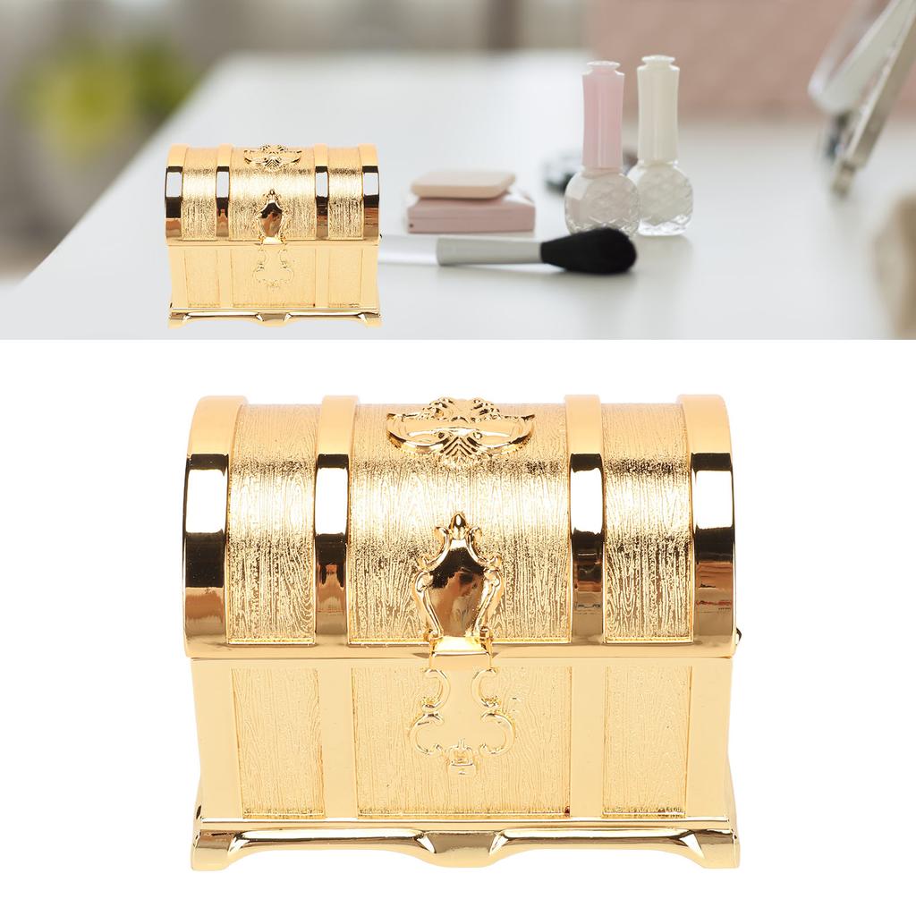 Vintage Jewelry Box Gold Color Retro   Zinc Alloy Scratch Proof Small Jewelry Box for Rings rrings Necklace