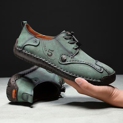 Fashion High Quality Handmade Casual Leather Men Shoes Outdoor Slip On Breathable Walking Shoes Fashion Tooling Shoes Flats Plus Size48