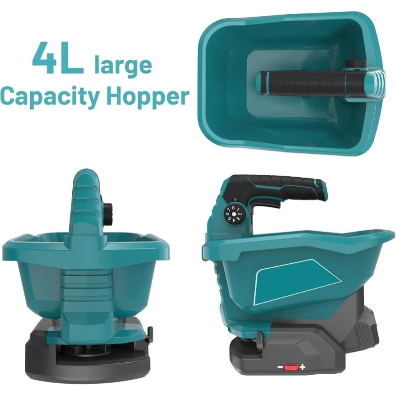 Electric Spreaders for Lawn and Garden 4L Large Capacity 8 Precisions Setting 6 Spreading Angles