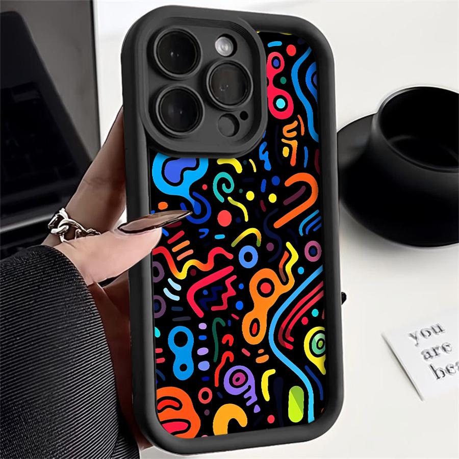 Phone Cover Case for iPhone 17 Pro Max 13 16 11 14 12 Pro 15 Plus 17e Air Colorful Pattern