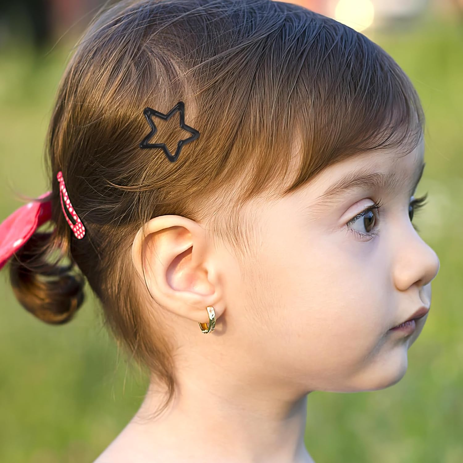 Beaupretty 18 PCS Black Snap Hair Clips Metal Snap Hair Clip Star Heart Shaped Snap Barrettes Non Slip Hair Clips Hair Styling Snap Clips for Girls