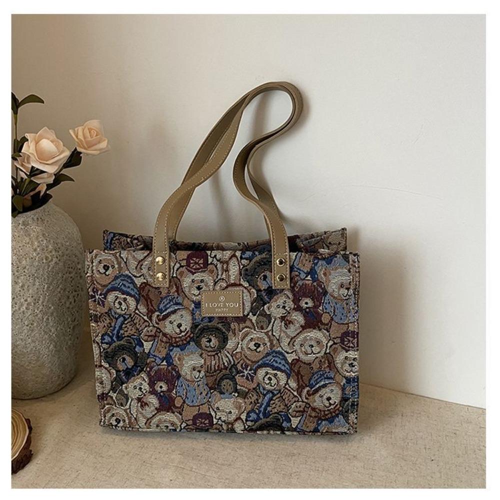 Lässige Umhängetasche Cartoon Bärenmuster Tragetasche Neue Handtasche