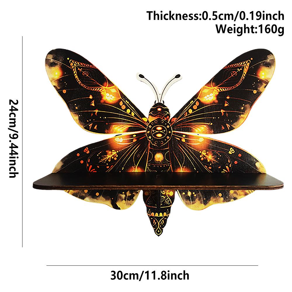 1pc, Bohemian style wall shelf dream butterfly wooden crafts, living room farmhouse bathroom decoration