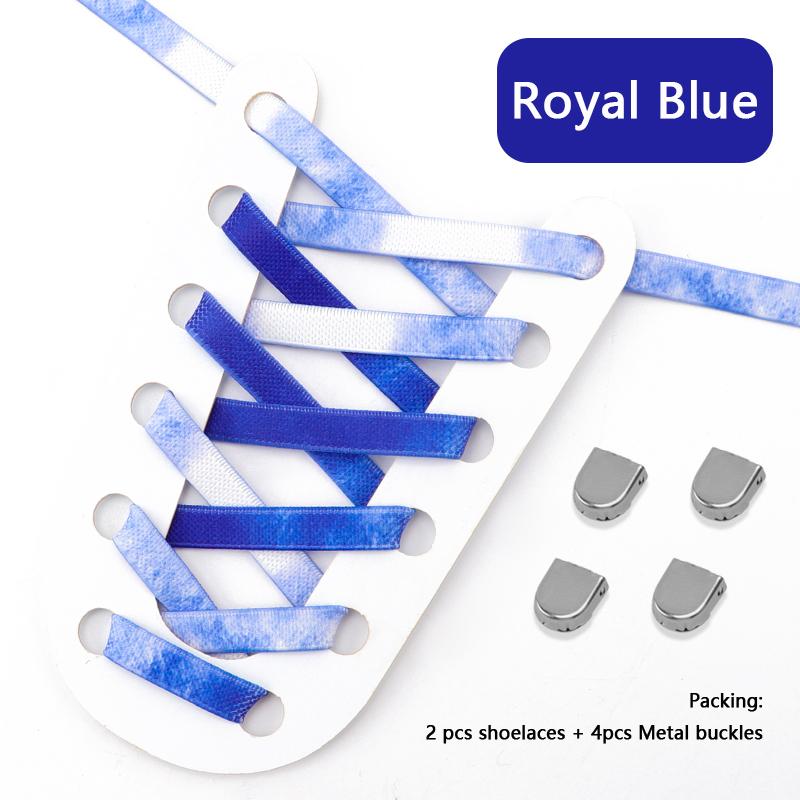 New 1Pair Colourful No Tie Shoelaces Rainbow Elastic Laces Sneakers Adults Kids 8MM Wide Flats Rubber Shoelace Shoes Accesories