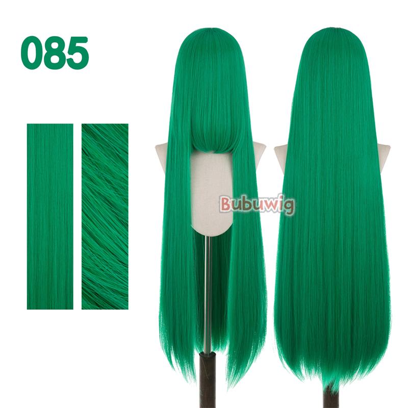 Bubuwig Synthetic Hair 100cm Long Straight Pure Color Cosplay Wigs Over 100 Colors Black White Red Blue Brown Wig Heat Resistant