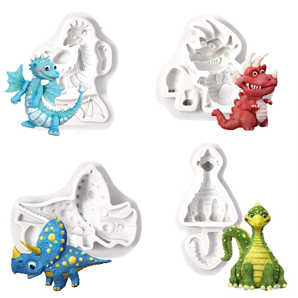 DIY Dinosaur Silicone Molds Triceratops Shape Fondant Mold Biscuit Cookie Baking Mold Chocolate Decor Handmade Mold