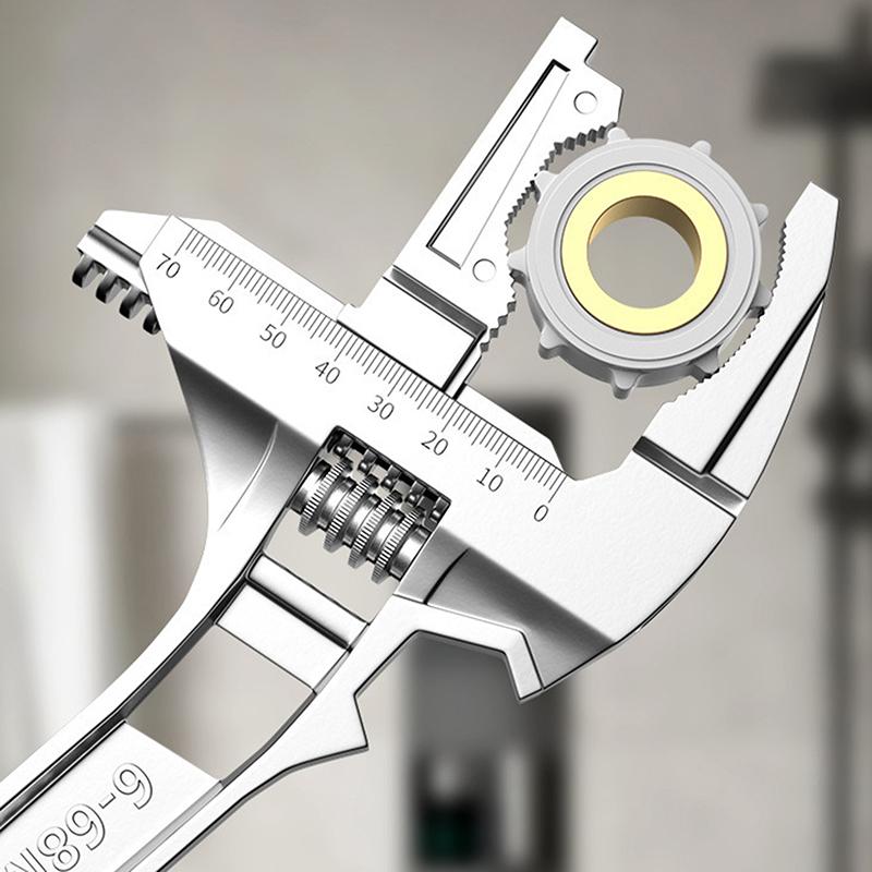 6-68Mm Universal Repair Set Bathroom Hand Tools Large Opening Pipe Wrench Nut Key Adjustable Spanner Home Repair Tool Wrench