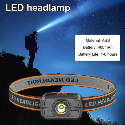 Rechargeable Fishing LED Headlamp Ultra-light Camping Headlight With With400mAh Waterproof Flashlight Ultra Light Lamp Body