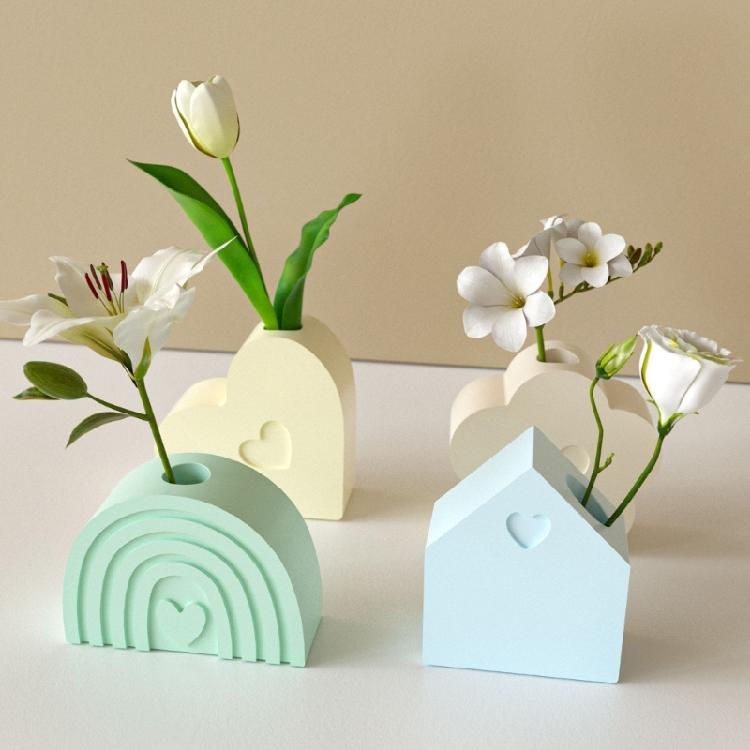Heart Shaped Flower Vase Silicone Mold Unique Home Decors Craft Mold Ideal For Resin Soap And Candle Making