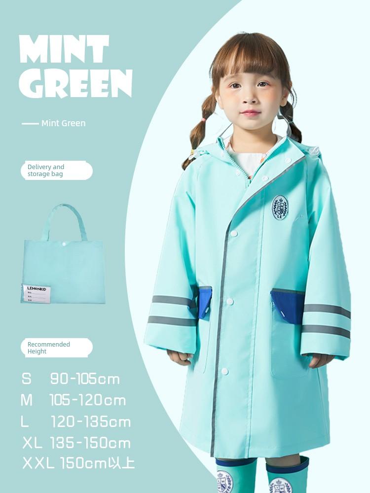 Kids Raincoat Boys and Girls 10-Year-Old Primary and Secondary School Students Special School Bag Seat Poncho Baby First Grade Male