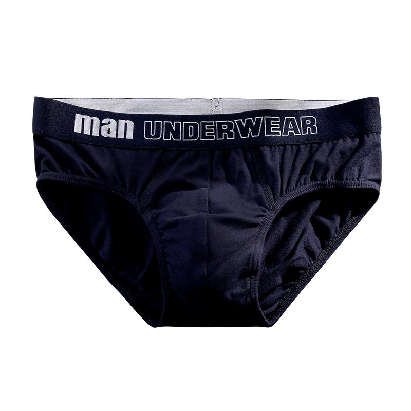 Men's Plus Size Pure Cotton Mid-Waist Triangle Briefs - Loose, Breathable, Solid Color Shorts