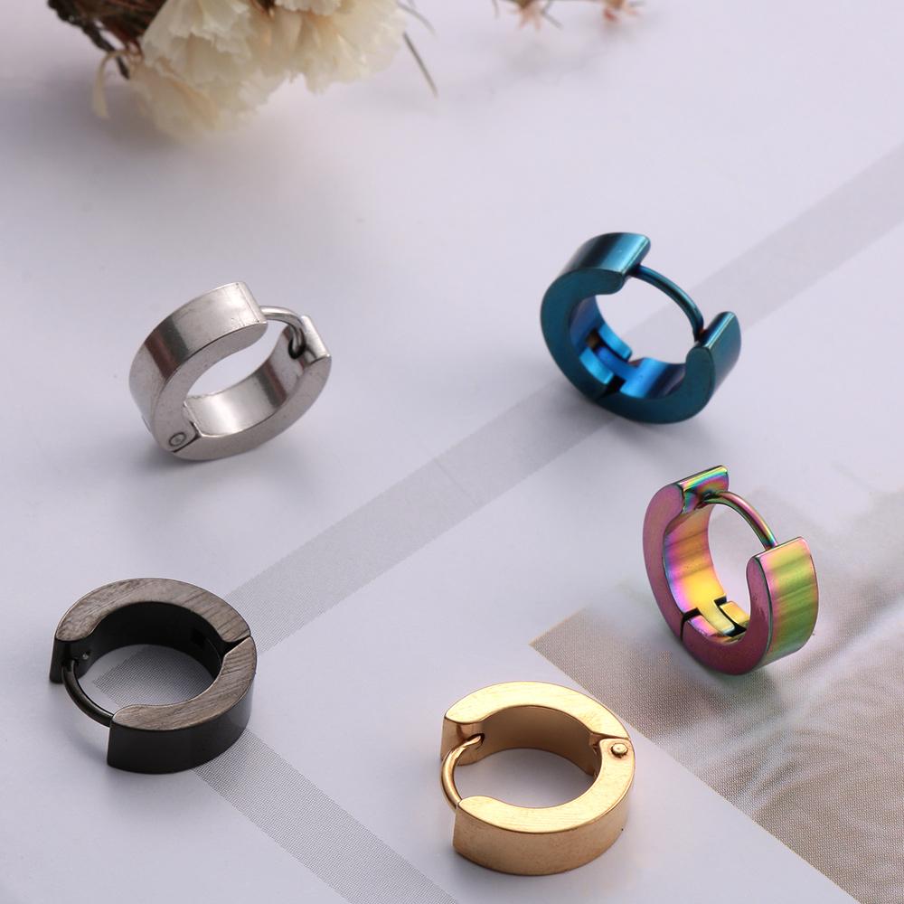 

2PCS Fashion Punk Mens/Women Stainless Steel Ear Stud Gothic Hoop Earrings