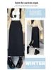 Women's Plus Size A-line Sequin Wool Blend Skirt - High Waist, Shiny, for Spring and Autumn