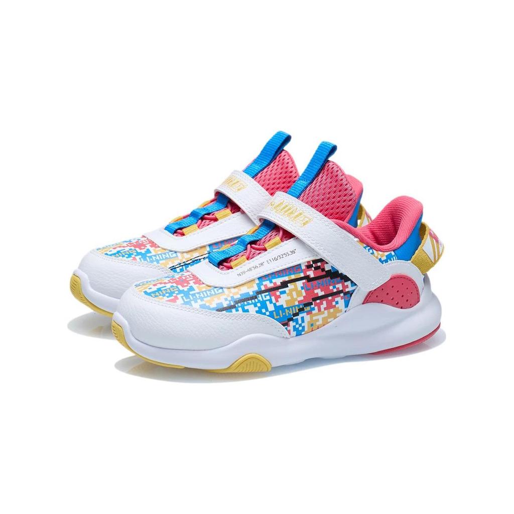 Li Ning Childrens Xuanbu Comfortable Sports Non-Slip Shock Absorbing Wear-Resistant Breathable Casual Shoes Kids Casual Shoes Bright-Red YKNR110-15