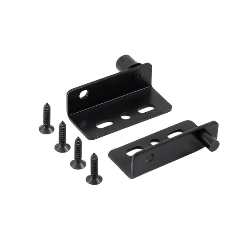 Iron Right Angle Pivot Hinge Set For Wooden Doors Furniture Cabinets Installation With Screws Plastic Covers