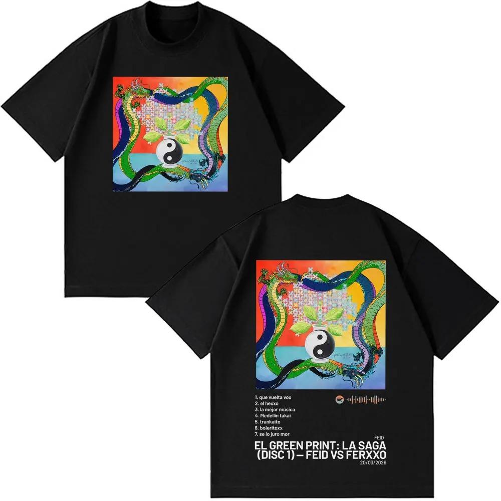 

Rapper Feid Ferxxo Tour 2026 Album Print Tshirt Men Women Fashion T-shirts Summer Cotton Casual Loose High Quality T-shirts Tops 4XL