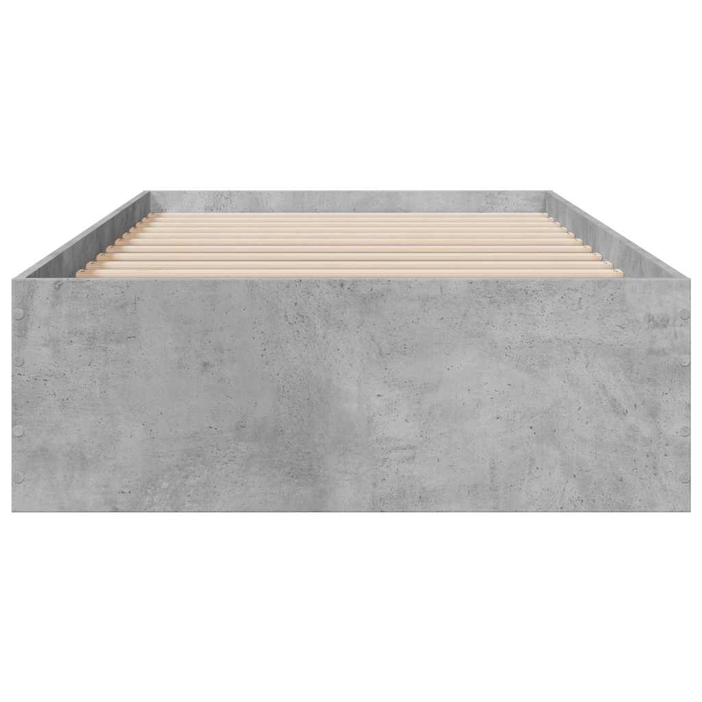 Bed Frame with Drawers Concrete Grey 75x190 cm Engineered Wood