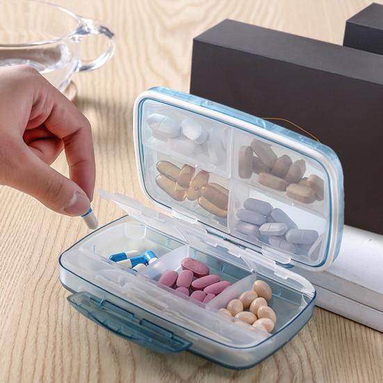 8 Grids Pill Box Classified Large Capacity Dust-proof Independent Division Pill Case for Travel