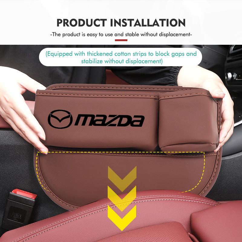 Para Mazda Asiento de Coche Costura Hueco Ranura Ranura Caja de Almacenamiento Con Portavasos MX5 RX8 Axela Demio Atenza MS GJI GH BK MP 5 CX3 CX5