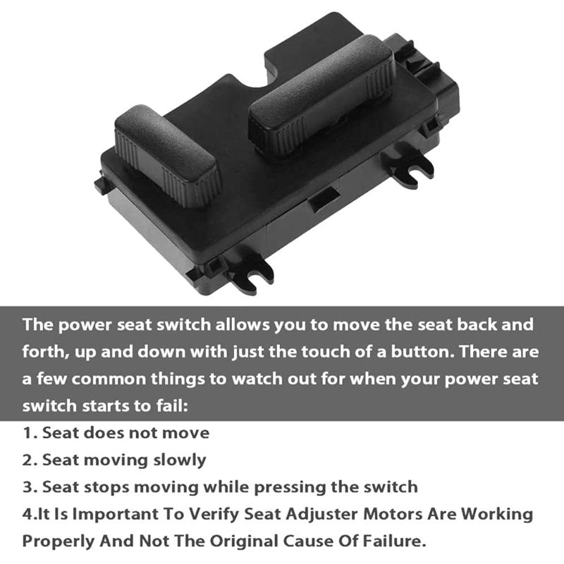 Car Power Seat Adjuster Recline Switch Front Left Right Driver Passenger Side Compatible for 1500 2500 12450166 12450254